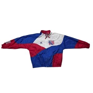 Vintage Apex One 1994 World Cup USA Track Jacket Mens Size XL Red White Blue.